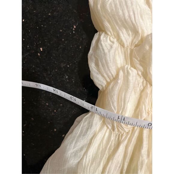 Forever 21 Layered Babydoll Mini Dress cream vanilla textured, layered hem Small - Picture 4 of 5